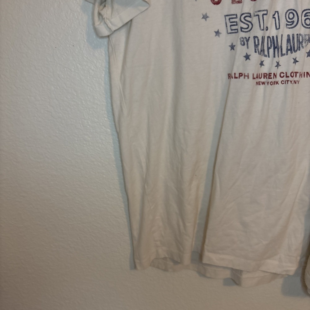 Ralph Lauren Men's T-Shirt Size L 100%‎ cotton White Graphic Print Crewneck - Picture 6 of 16